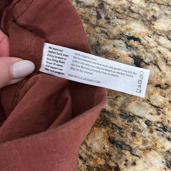 Eileen Fisher Organic Linen Tapered Leg High Rise Crop Pants Size 2X - Picture 5 of 8